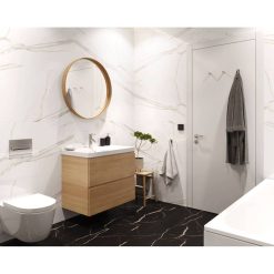 Panele winylowe SPC Calacatta Black 60x60 Marmur Czarny Kamień Matowy 6067236 Klasa 33 5 mm - Vilo - zbliżenie