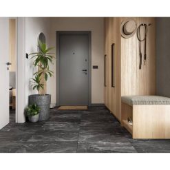 Panele winylowe SPC Dark Stone 60x60 Kamień Szary Ciemny Matowy 6067238 Klasa 33 5 mm - Vilo - zbliżenie