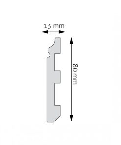 Lakierowana Biala Listwa przypodłogowa, cokół Creativa LPC-07M. 244cm - Creativa - zbliżenie