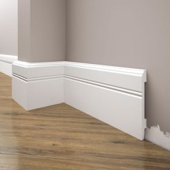 Biała Lakierowana Listwa przypodłogowa, cokół Creativa LPC-18M / 244cm