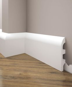 Biała Lakierowana Listwa przypodłogowa, cokół Creativa LPC-19M / 244cm