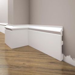 Biała Lakierowana Listwa przypodłogowa, cokół Creativa LPC-22M / 244cm - Creativa