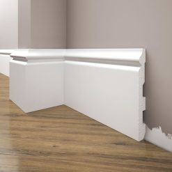 Biała Lakierowana Listwa przypodłogowa, cokół Creativa LPC-24M / 244cm