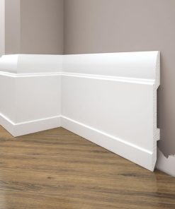 Biała Lakierowana Listwa przypodłogowa, cokół Creativa LPC-25M / 244cm