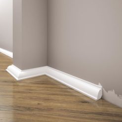 Biała Lakierowana Listwa przypodłogowa, cokół Creativa LPC-01M / 244cm