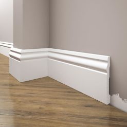 Biała Lakierowana Listwa przypodłogowa, cokół Creativa LPC-08M 244cm