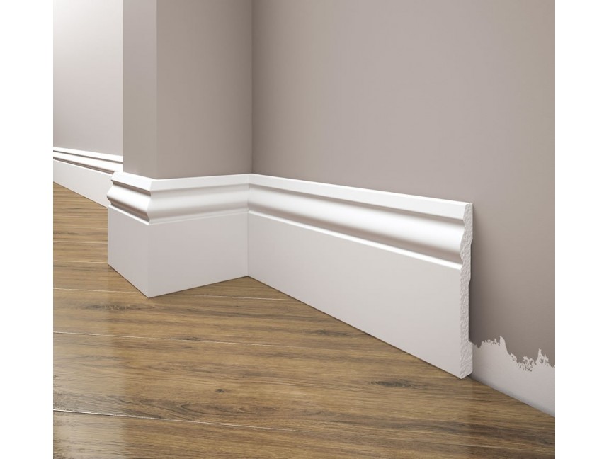 Biała Lakierowana Listwa przypodłogowa, cokół Creativa LPC-08M 244cm 1 creativa lpc 08m listwa przypodlogowa 1