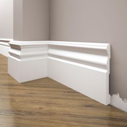 Biała Lakierowana Listwa przypodłogowa, cokół Creativa LPC-09M / 244cm