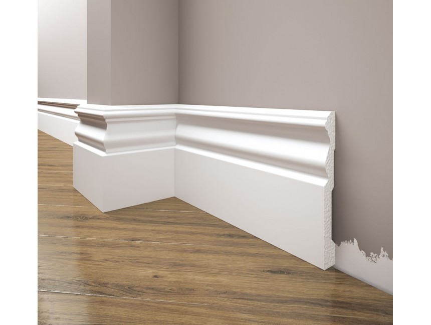 Biała Lakierowana Listwa przypodłogowa, cokół Creativa LPC-09M / 244cm 1 creativa lpc 09m listwa przypodlogowa 1